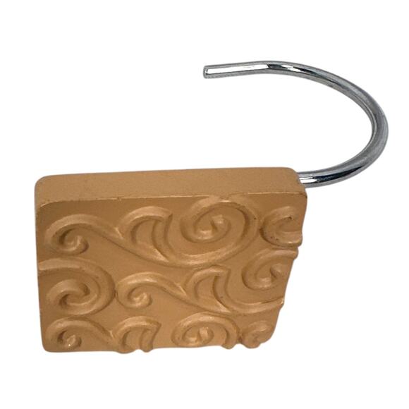 Abstract Scroll Resin Shower Curtain Hooks Rings Bathroom Hardware Lot of 11 - Picture 3 of 6